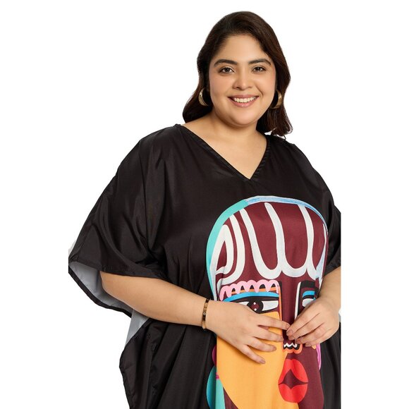 Gypsie Blu Lady Tribal Printed Women Caftan Maxi Dress Summer Kimono for Party - Picture 4 of 7